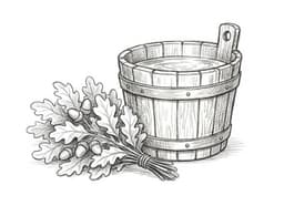 Sauna bucket illustration